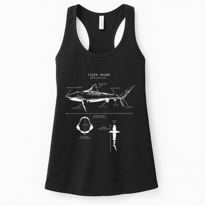 Tiger Shark Anatomy Marine Biologist Womens Tank Top