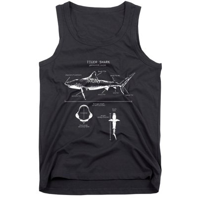 Tiger Shark Anatomy Marine Biologist Tank Top