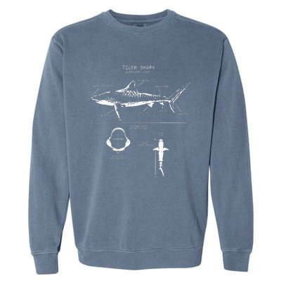 Tiger Shark Anatomy Marine Biologist Garment-Dyed Sweatshirt