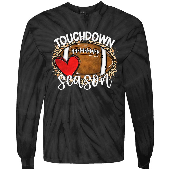 Touchdown Season American Football Game Day Thanksgiving Tie-Dye Long Sleeve Shirt