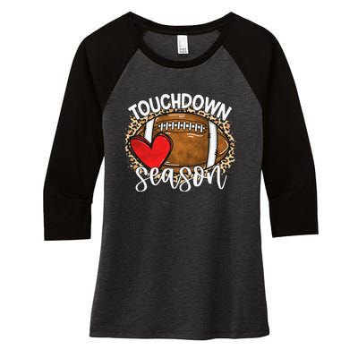 Touchdown Season American Football Game Day Thanksgiving Women's Tri-Blend 3/4-Sleeve Raglan Shirt