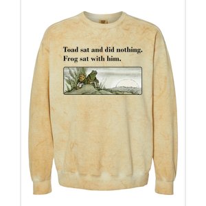 Toad Sat And Did Nothing Frog Sat With Him Apparel Colorblast Crewneck Sweatshirt