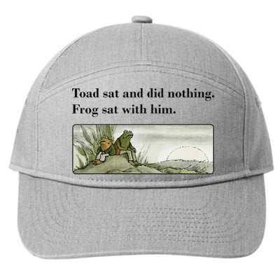 Toad Sat And Did Nothing Frog Sat With Him Apparel 7-Panel Snapback Hat
