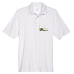 Toad Sat And Did Nothing Frog Sat With Him Apparel Men's Origin Performance Pique Polo