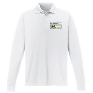 Toad Sat And Did Nothing Frog Sat With Him Apparel Performance Long Sleeve Polo