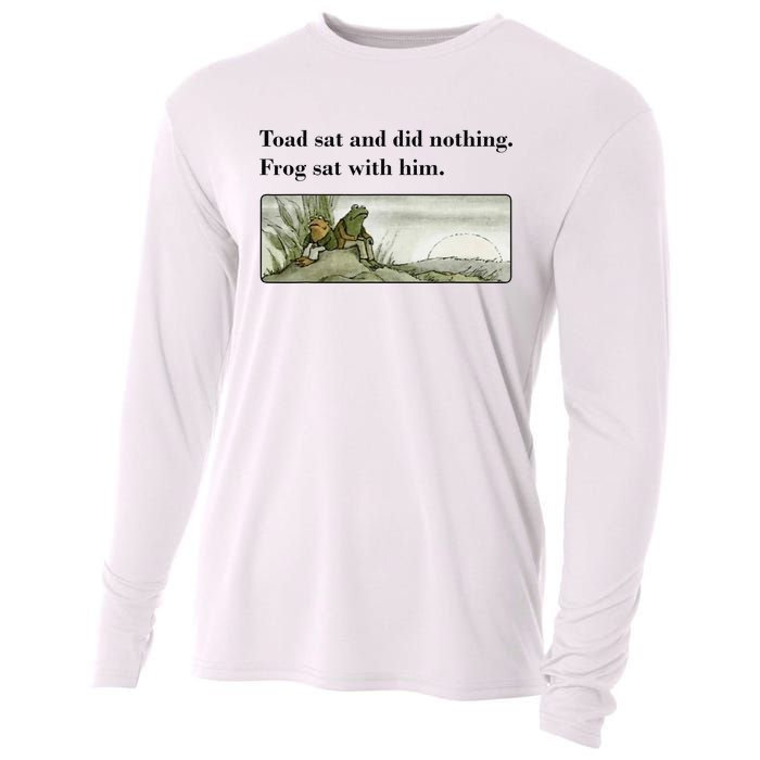 Toad Sat And Did Nothing Frog Sat With Him Apparel Cooling Performance Long Sleeve Crew