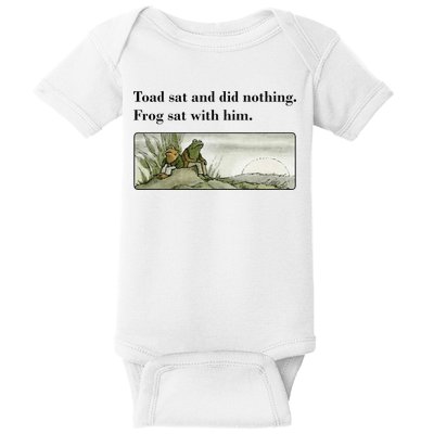 Toad Sat And Did Nothing Frog Sat With Him Apparel Baby Bodysuit