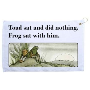 Toad Sat And Did Nothing Frog Sat With Him Apparel Grommeted Golf Towel