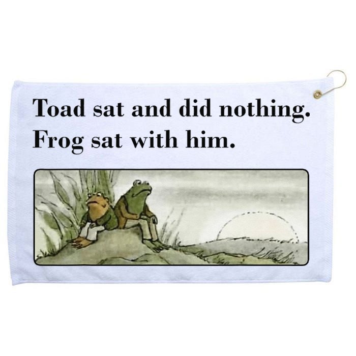 Toad Sat And Did Nothing Frog Sat With Him Apparel Grommeted Golf Towel