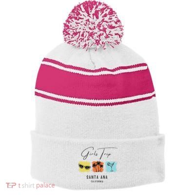 Trip Santa Ana California Stripe Pom Pom Beanie
