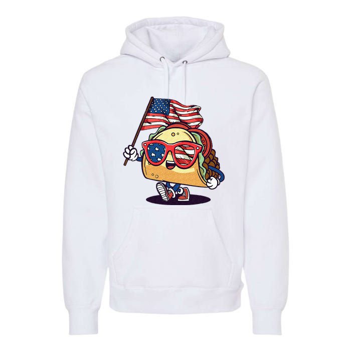 Taco Sunglasses American Flag USA Funny 4th Of July Gifts Premium Hoodie