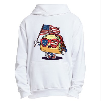 Taco Sunglasses American Flag USA Funny 4th Of July Gifts Urban Pullover Hoodie