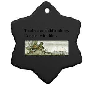 Toad Sat And Did Nothing Frog Sat With Him Apparel Ceramic Star Ornament