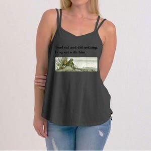 Toad Sat And Did Nothing Frog Sat With Him Apparel Women's Strappy Tank