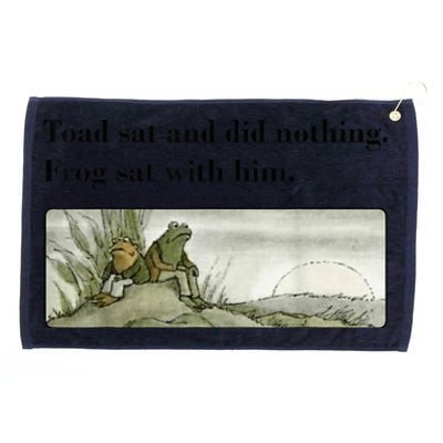 Toad Sat And Did Nothing Frog Sat With Him Apparel Grommeted Golf Towel