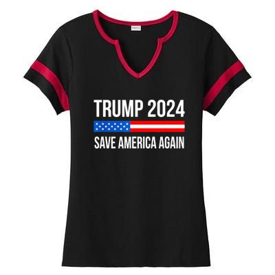 Trump Save America 2024 Ladies Halftime Notch Neck Tee