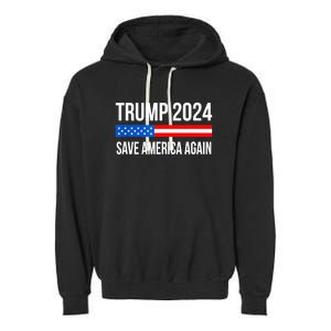 Trump Save America 2024 Garment-Dyed Fleece Hoodie