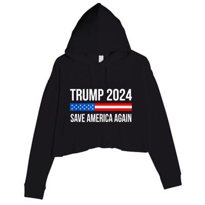 Trump Save America 2024 Crop Fleece Hoodie