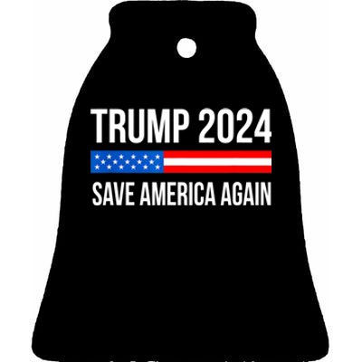 Trump Save America 2024 Ceramic Bell Ornament