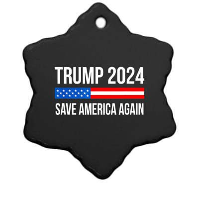 Trump Save America 2024 Ceramic Star Ornament