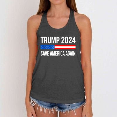 Trump Save America 2024 Women's Knotted Racerback Tank