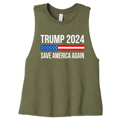 Trump Save America 2024 Women's Racerback Cropped Tank