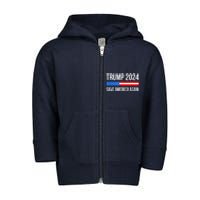 Trump Save America 2024 Toddler Zip Fleece Hoodie