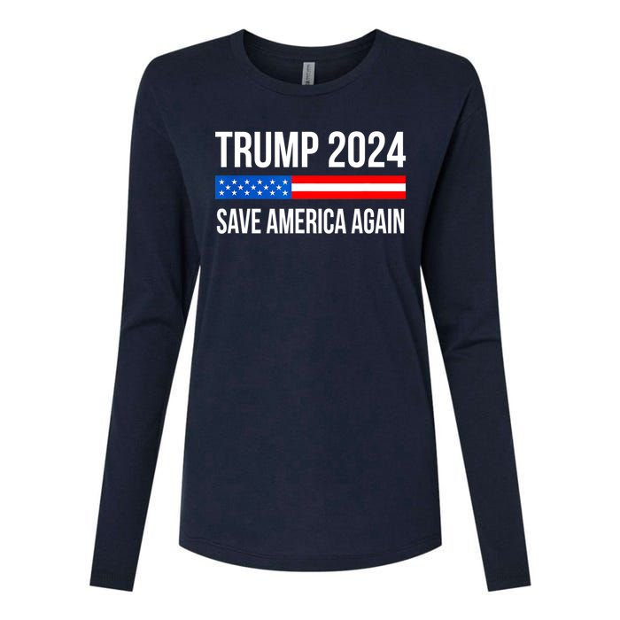 Trump Save America 2024 Womens Cotton Relaxed Long Sleeve T-Shirt