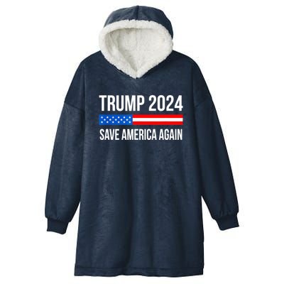 Trump Save America 2024 Hooded Wearable Blanket