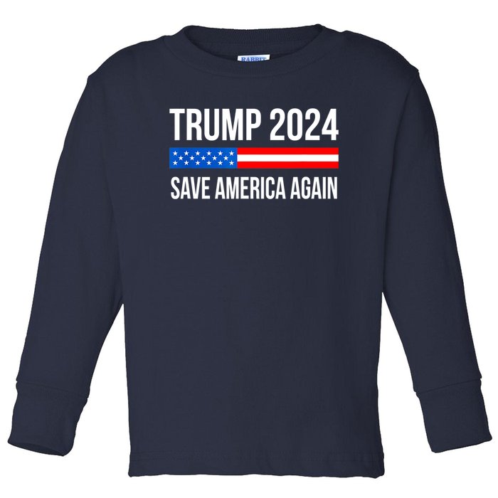 Trump Save America 2024 Toddler Long Sleeve Shirt