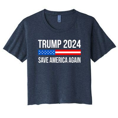 Trump Save America 2024 Women's Crop Top Tee