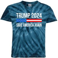 Trump Save America 2024 Kids Tie-Dye T-Shirt