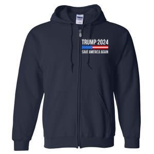 Trump Save America 2024 Full Zip Hoodie