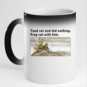 Toad Sat And Did Nothing Frog Toad Book Lover Gift 11oz Black Color Changing Mug