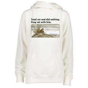 Toad Sat And Did Nothing Frog Toad Book Lover Gift Womens Funnel Neck Pullover Hood