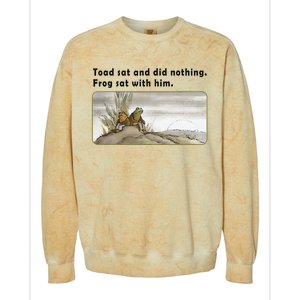 Toad Sat And Did Nothing Frog Toad Book Lover Gift Colorblast Crewneck Sweatshirt