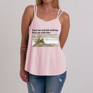 Toad Sat And Did Nothing Frog Toad Book Lover Gift Women's Strappy Tank