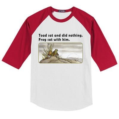 Toad Sat And Did Nothing Frog Toad Book Lover Gift Kids Colorblock Raglan Jersey