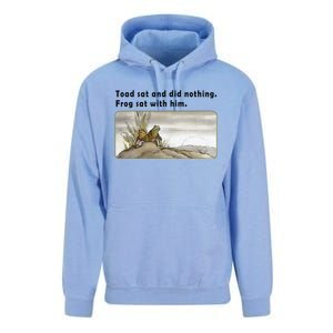 Toad Sat And Did Nothing Frog Toad Book Lover Gift Unisex Surf Hoodie