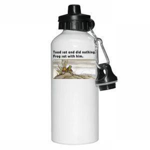 Toad Sat And Did Nothing Frog Toad Book Lover Gift Aluminum Water Bottle