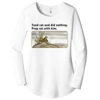 Toad Sat And Did Nothing Frog Toad Book Lover Gift Women's Perfect Tri Tunic Long Sleeve Shirt