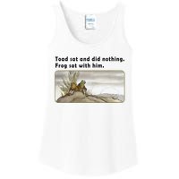 Toad Sat And Did Nothing Frog Toad Book Lover Gift Ladies Essential Tank