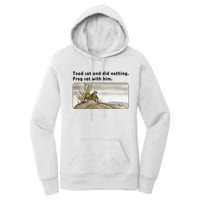 Toad Sat And Did Nothing Frog Toad Book Lover Gift Women's Pullover Hoodie