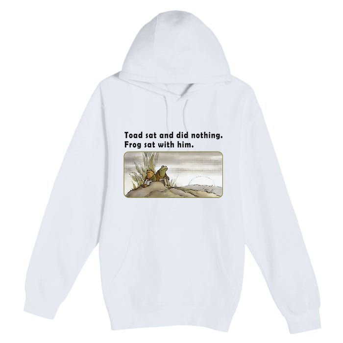 Toad Sat And Did Nothing Frog Toad Book Lover Gift Premium Pullover Hoodie