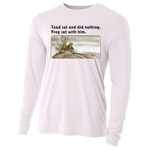 Toad Sat And Did Nothing Frog Toad Book Lover Gift Cooling Performance Long Sleeve Crew