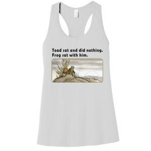 Toad Sat And Did Nothing Frog Toad Book Lover Gift Women's Racerback Tank