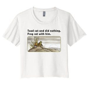 Toad Sat And Did Nothing Frog Toad Book Lover Gift Women's Crop Top Tee