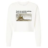 Toad Sat And Did Nothing Frog Toad Book Lover Gift Cropped Pullover Crew