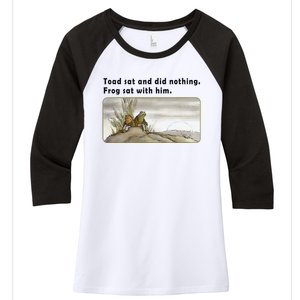 Toad Sat And Did Nothing Frog Toad Book Lover Gift Women's Tri-Blend 3/4-Sleeve Raglan Shirt