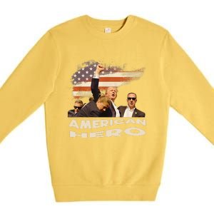 Trump Shot Assassination Attempt American Hero Fist Raised Premium Crewneck Sweatshirt